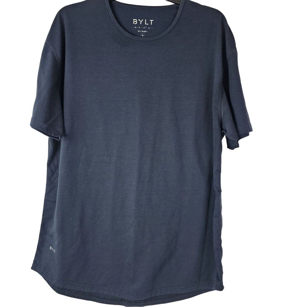 Bylt Men's Navy Blue Drop Cut Short Sleeve T-Shirt Athletic Size XL